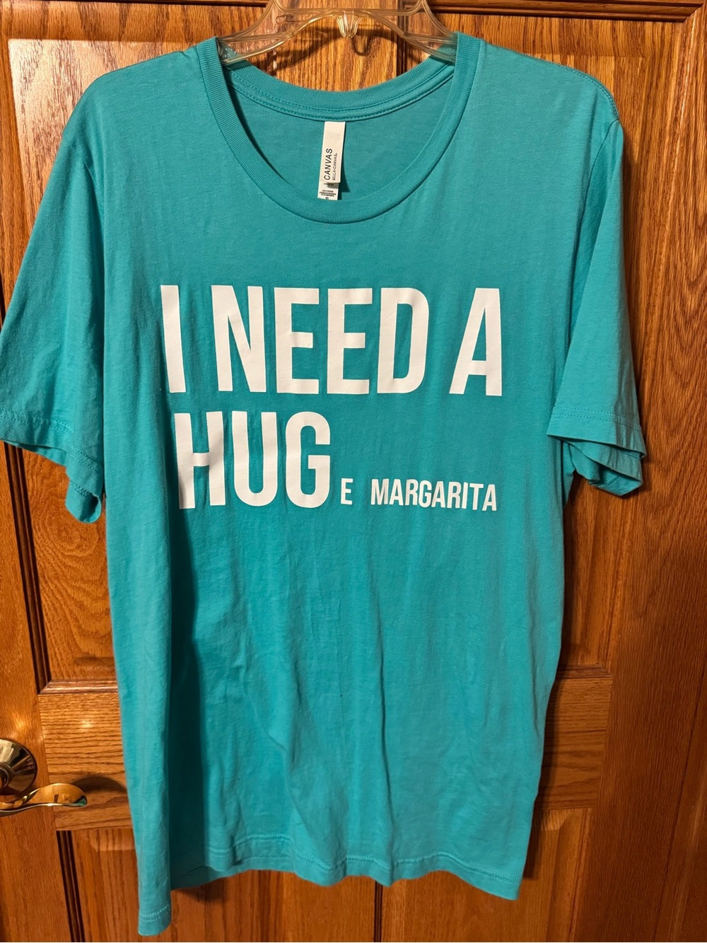 Bella Canvas Turquoise 'I NEED A HUG E MARGARITA' Short Sleeve Tee
